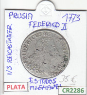 CR2286 MONEDA PRUSIA 1/3 REICHSTHALER 1773 PLATA BC - Altri – Europa