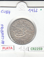 CR2259 MONEDA CUBA 40 CENTAVOS  19452 PLATA MBC - Andere - Amerika