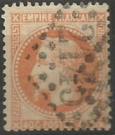 France - LYON - Losange De Points Gros Chiffres 2145 (LYON) Sur Timbre N°31 - 1863-1870 Napoleon III Gelauwerd