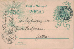 Ganzsache 5 Pfennig Jubiläumskarte 1900 - Schneider Kleinwanzleben > Schlossmann Gotha - Postkarten