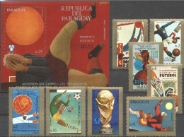 Paraguay 1977, Football World Cup In Argentina, Posters. 8val +BF - 1978 – Argentina