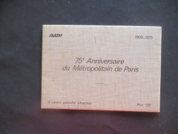 TSC TIMBRE SUR COMMANDE POCHETTE 6 CARTE 75 EME ANNIVERSAIRE METRO ENTIERS POSTAUX - Cartoline Postali E Su Commissione Privata TSC (ante 1995)