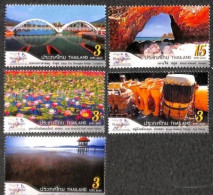 Thailand 2018 Scenic Spots, Islands, Bridges, Lotus Beer, Etc. In Various Regions,5v MNH - Tailandia