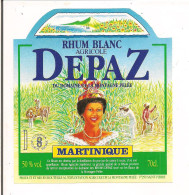 Etiquette Rhum Blanc Agricole DEPAZ Du Domaine De La Montagne Pelée - 50% 70cl - MARTINIQUE - - Rum