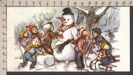 096988GF/ *Jeux D'hiver*, Enfants Et Bonhomme De Neige, Illustrateur C. Fischer, APBP - Nouvel An