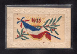 (12/05/24) THEME FANTAISIES-CPA CARTE BRODEE - 1915 - DRAPEAU FRANCE - Embroidered