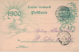 Ganzsache 5 Pfennig Jubiläumskarte 1900 - Dieuze > St. Julien Kreis Metz - Tarjetas