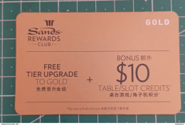 SINGAPORE HOTEL REWARD CARD SANDS CLUB (paper Card) - Cartes D'hotel