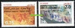 2020 - Tunisia - Rock Paintings: Djebel Ousselet ( Oueslatia) - Djebel Bliji (Tamaghza)  - Complete Set 2v.MNH** - Archéologie