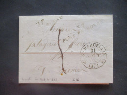 37 PONT DE ROYAN MARQUE POSTALE LINEAIRE LETTRE 1832 TAXEE SAINT MARCELLIN A NIMES - 1801-1848: Précurseurs XIX