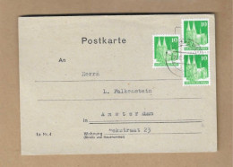 Los Vom 12.05  Postkarte Aus Friedberg Nach Amsterdam 1949 - Brieven En Documenten