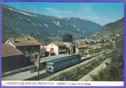 Carte Postale 04. Annot  La Gare Et Le Village   Très Beau Plan - Other & Unclassified