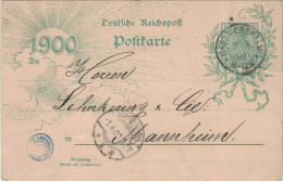 Ganzsache 5 Pfennig Jubiläumskarte 1900 - Hassmersheim > Lehnkering & Cie Mannheim - Cartoline