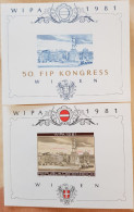 1981 Austria Österreich - 2 Imperf Souvenir Sheets International Stamp Exhibition WIPA Mi Block 5 MNH - Filatelistische Tentoonstellingen