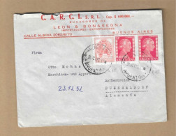 Los Vom 12.05  Briefumschlag Aus Argentinien Nach Düsseldorf 1952 - Covers & Documents