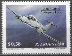 Argentina 1992 In Memoriam Caidos Por La Patria War Victims Memory Airplane Mi. 2126 MNH Postfrisch Neuf ** - Nuovi