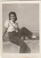 JEWISH JUDAICA  TURQUIE FAMILY ARCHIVE SNAPSHOT  MINI  PHOTO FEMME WOMAN  4.3X6cm. - Anonieme Personen