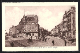 AK Luxembourg, Avenue De La Gare Et Avenue Adolphe  - Otros & Sin Clasificación