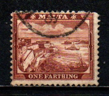 MALTA - 1899 - IL PORTO DI LA VALLETTA - FILIGRANA CORONA E CA - USATO - Malta (...-1964)