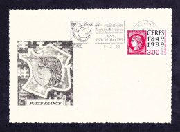 2 09	9913	-	Flamme 60ème Anniversaire - J Du Timbre - Lens 4/03/1999 - Tag Der Briefmarke