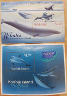 1997/98 Norfolk - 2 Sheets Animals Whales Dolphins Fauna Marina Delfines Walschutz  MNH - Delfines