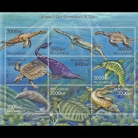 MOZAMBIQUE 2000 - Scott# 1354 Sheet-Sea Dinosaurs MNH - Mosambik