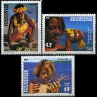 FR.POLYNESIA 1986 - Scott# 430-2 Boys Set Of 3 MNH - Nuevos