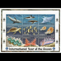 DOMINICA 1998 - Scott# 2085 Sheet-Ocean Year MNH - Dominica (1978-...)