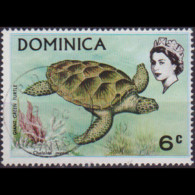 DOMINICA 1970 - Scott# 297 Green Turtle 6c Used - Dominique (1978-...)