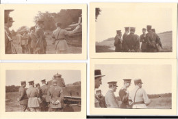 Lot De 7 Mini Photos - Officiers Militaires En Inspection - Lieux Et Personnages à Identifier - 1ère Guerre Mondiale? - Oorlog, Militair