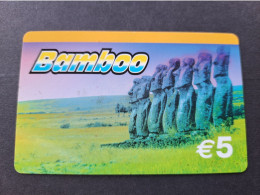 NETHERLANDS  PREPAID / € 5,- / BAMBOO/ EASTER ISLAND STATUES  / USED  CARD   ** 16614** - GSM-Kaarten, Bijvulling & Vooraf Betaalde