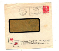 Lettre Flamme Marseilles Unicef Entete Huile Socony Vacuum - Mechanical Postmarks (Advertisement)