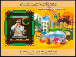 LIBYA 2010 IMPERFORATED Gaddafi Revolution 41st With Butterflies Orchids (s/s MNH) - Libyen