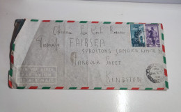 Lettera Via Aerea Da Genova Per Kingston Giamaica Del 1955 - Luchtpost