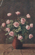 AK Vase Mit Rosen - Feldpost 1. Eskadron Train-Ers.-Abtlg. 12 Dresden - 1918 (69351) - Fleurs