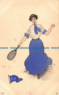 R094974 Old Postcard. Woman Plays Tennis - Monde