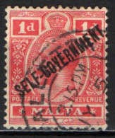 MALTA - 1922 - EFFIGIE DEL RE GIORGIO V CON SOVRASTAMPA SELF GOVERNMENT - USATO - Malta (...-1964)