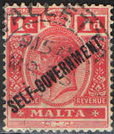 MALTA - 1922 - EFFIGIE DEL RE GIORGIO V CON SOVRASTAMPA SELF GOVERNMENT - USATO - Malte (...-1964)