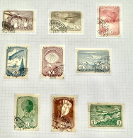 Set 9 Sellos Usados URSS 1938 Deportes Aéreos - Gebraucht