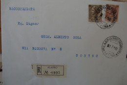 Storia Postale Raccomandata £. 90 + £. 20 Da Alassio Viaggiata 1958 - Sin Clasificación