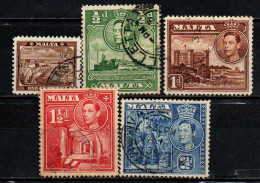 MALTA - 1938 - EFFIGIE DEL RE GIORGIO VI ED IMMAGINI DI MALTA - USATI - Malta (...-1964)