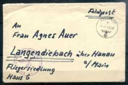 ALLEMAGNE - 1.11.40 - Feldpost Nach Langendiebach über Hanau A/Main (mit Inhalt) - Feldpost 2a Guerra Mondiale