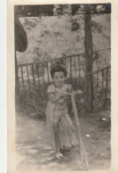 JEWISH JUDAICA CONSTANTINOPLE FAMILY ARCHIVE SNAPSHOT  PHOTO  ENFANT KID WOOD SCOOTER  8.8X13.8cm. - Anonymous Persons