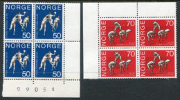 NORWAY 1970 Centenary Of Gymnastics College Blocks Of 4 MNH / **.  Michel 617-18 - Neufs