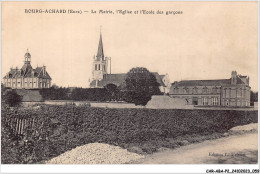 CAR-ABAP2-27-0130 - BOURG-ACHARD - La Mairie - L'église Et L'ecole Des Garçons - Bernay