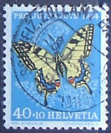 Schweiz Suisse Pro Juventute 1954: Papillo Machaon Zu WI 157 Mi 606 Yv 557 ⊙ ZOLLAMT BASEL 8.I.55 (Zumstein CHF 10.00) - Oblitérés