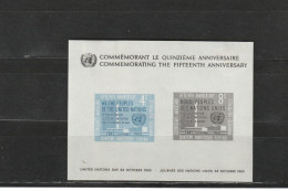 Nations Unies (New York) YT BF 2 * : Charte Et Siège De L'ONU - 1960 - Blocs-feuillets