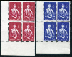 NORWAY 1969 Queen Maud Birth Centenary Blocks Of 4 MNH / **.  Michel 598-99 - Unused Stamps