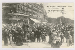 MONTPELLIER Place De La Comédie : Meeting Viticole Du 9 Juin 1907, Manifestants (z3608) - Manifestazioni