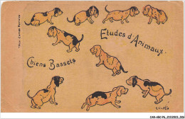 CAR-ABCP6-0492 - CHIEN - ETUDES D'ANIMAUX - CHIENS BASSETS - VENDUE EN L'ETAT - Hunde